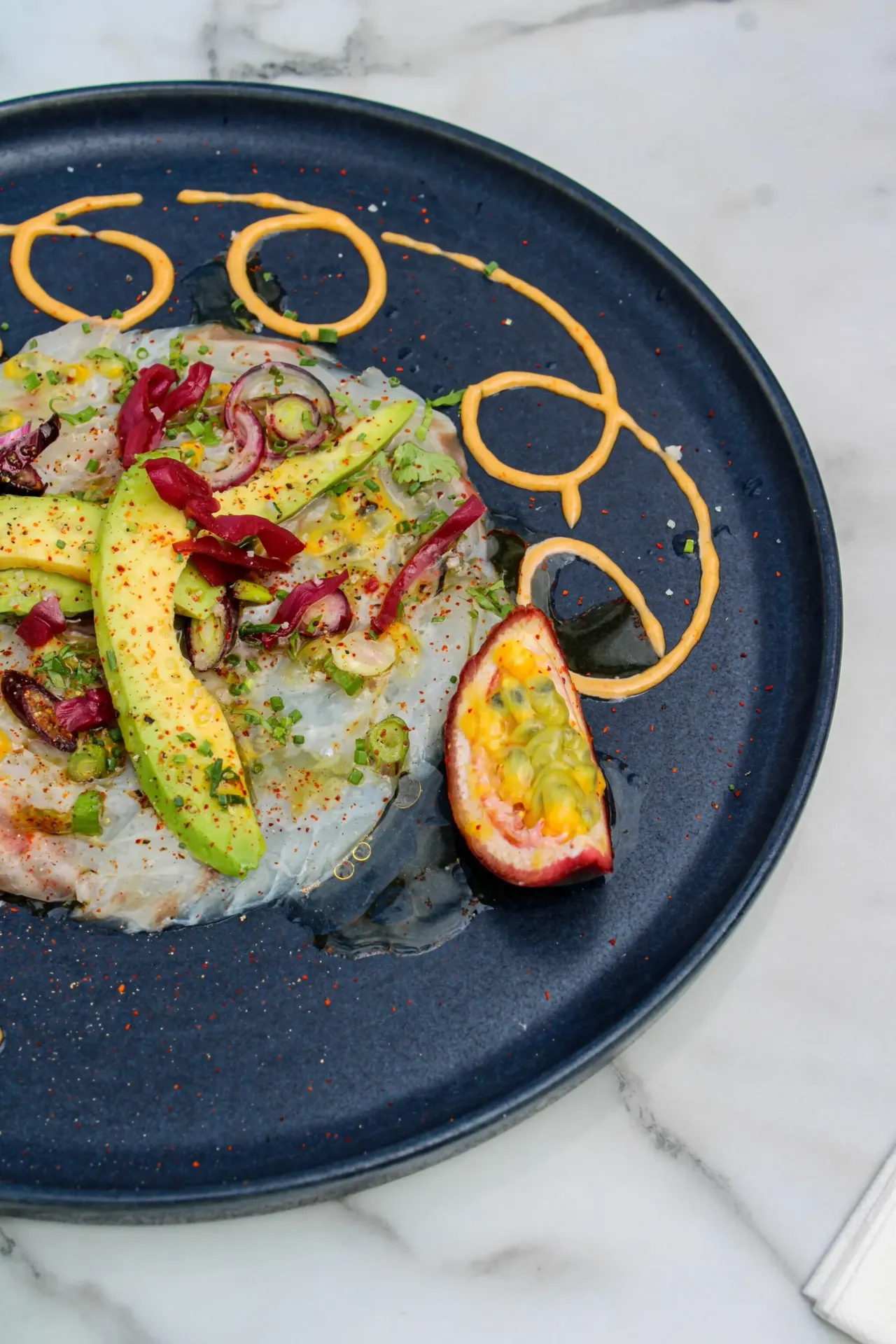 Ceviche avocat et fruit de la passion